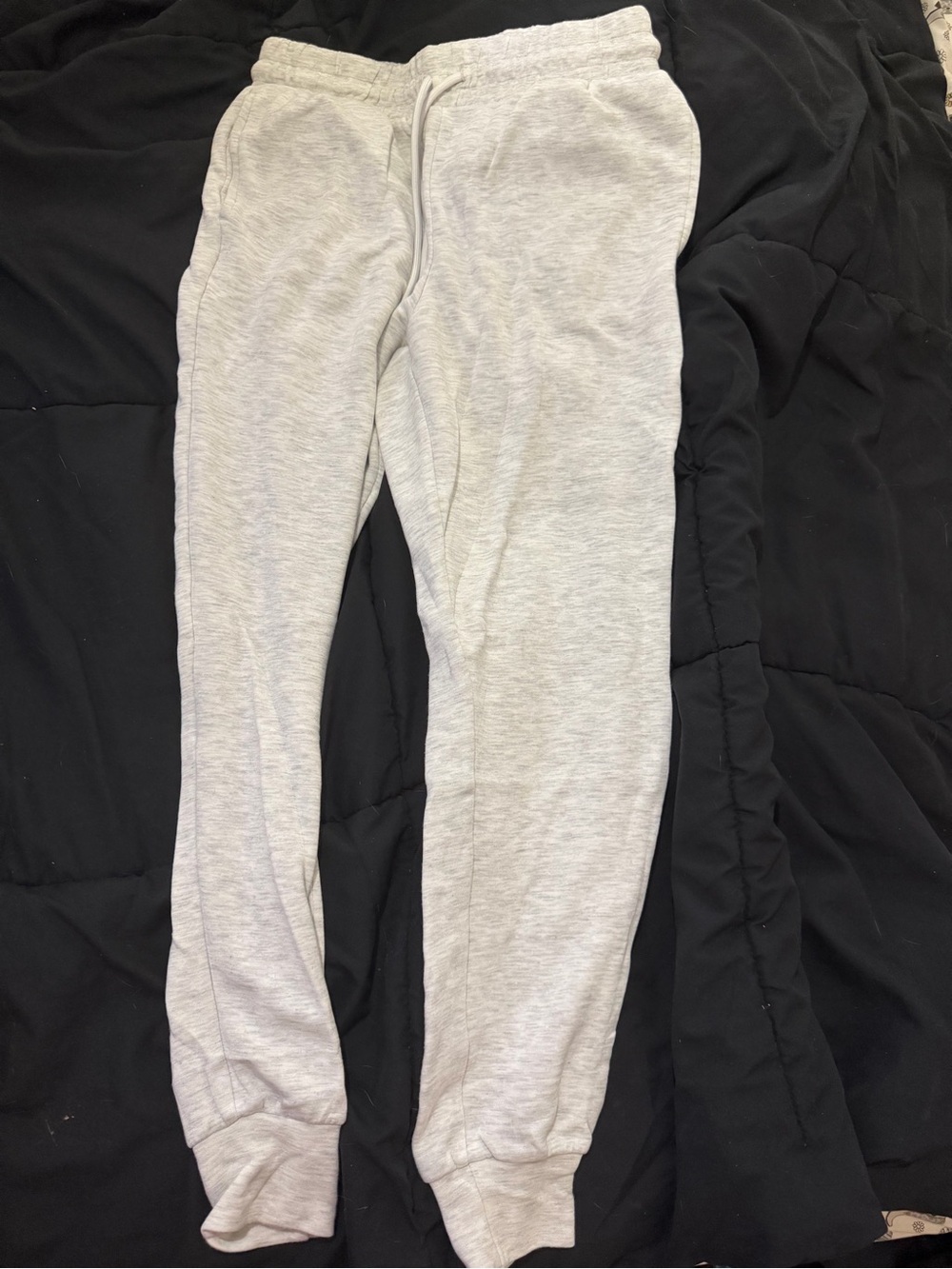Women’s Light Gray Jogger Sweatpants with Drawstring Waist